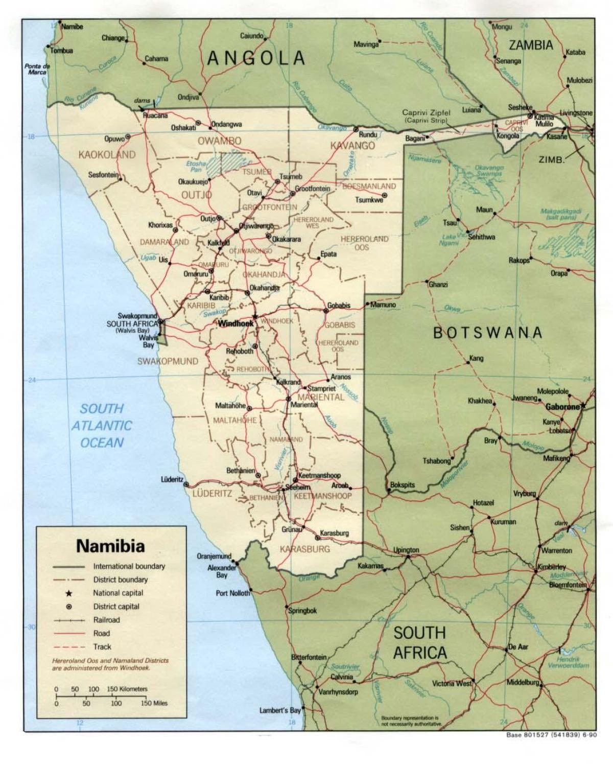 Namibien de la carte toutes les villes