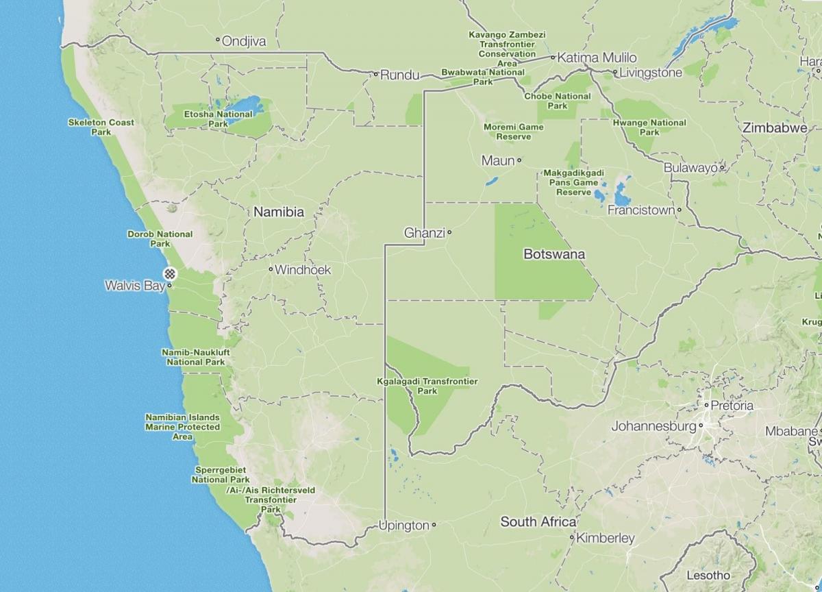 Carte de la Namibie pays