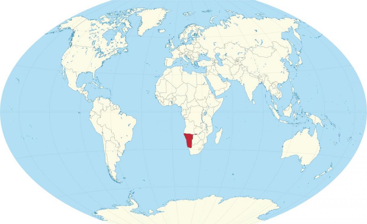 La namibie emplacement sur la carte du monde