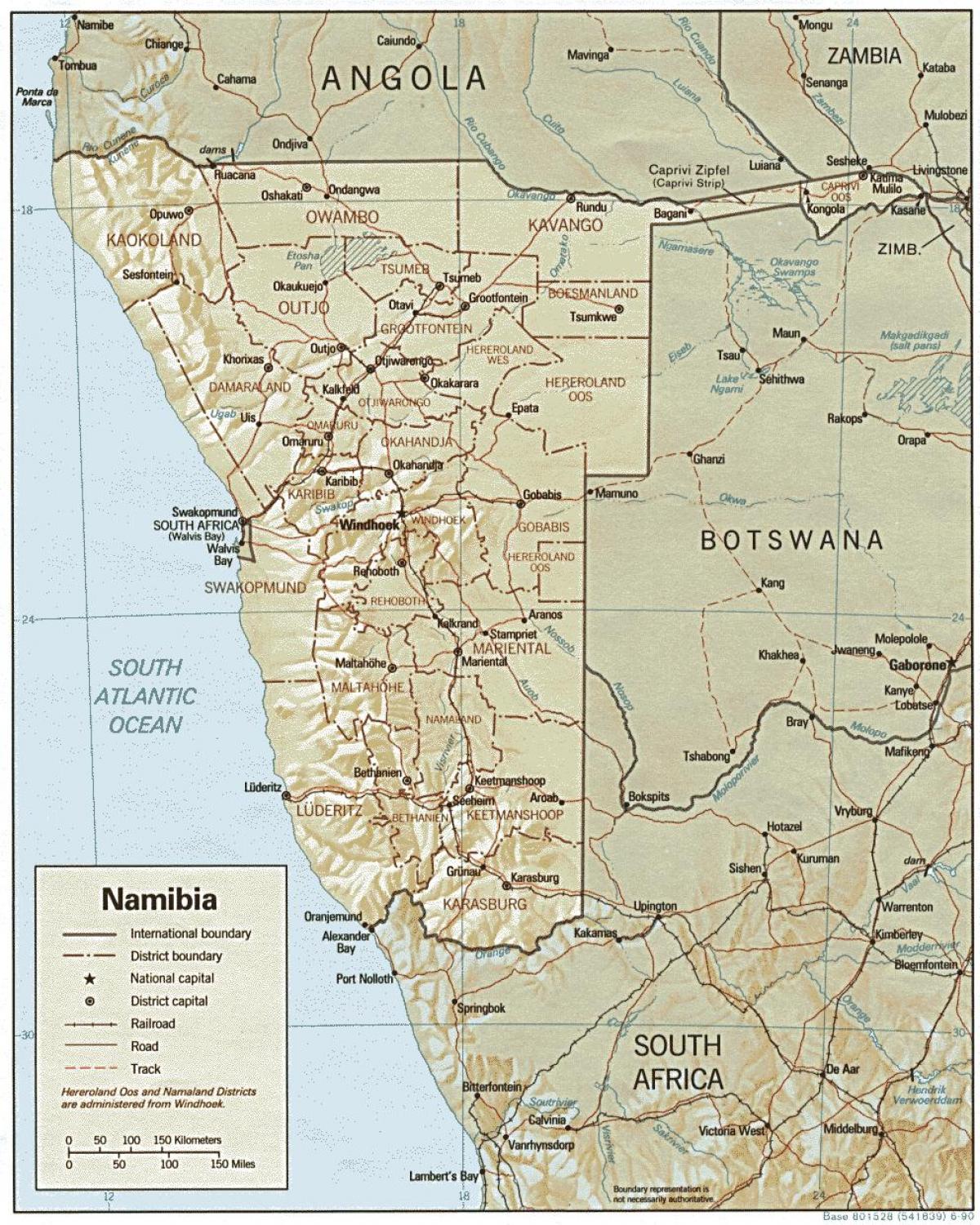 Carte de la Namibie à la ferme