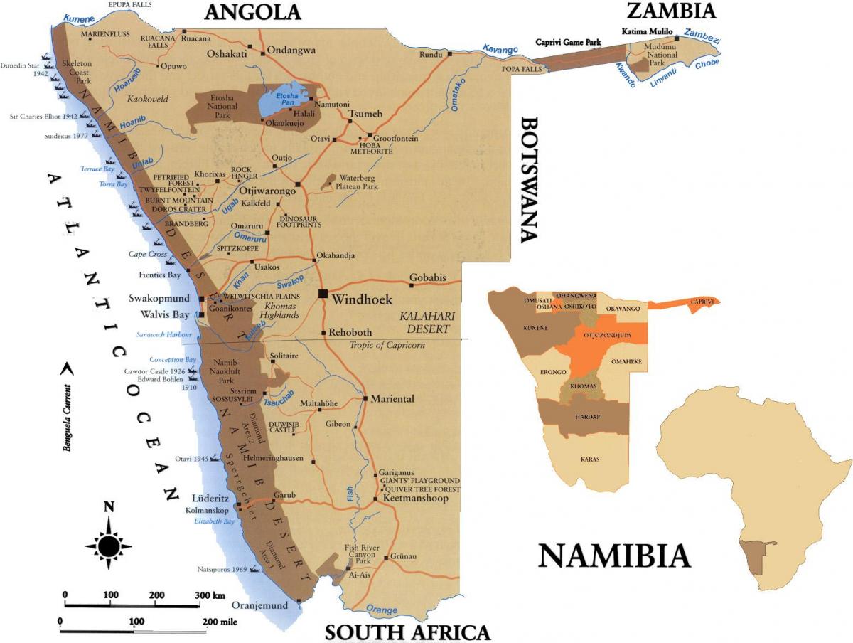 Carte de skillsmap Namibie