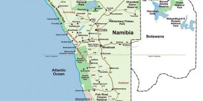 La carte de la Namibie